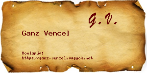 Ganz Vencel névjegykártya